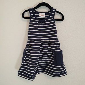 Hanna Andersson 90 3T Dress Sundress Navy Blue Pockets Stripe America Patriotic